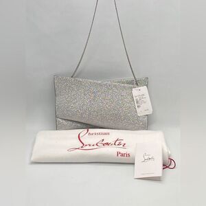 Christian Louboutin Small Loubitwist Glitter Clutch-On-Chain